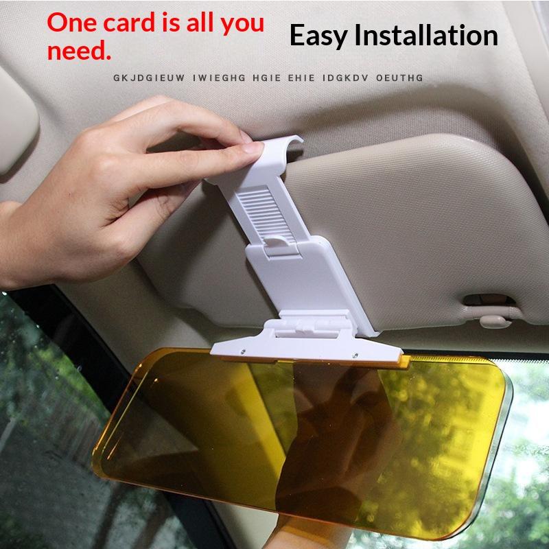 Clip-On Car Sun Visor Driving Glasses Anti Strong Light Anti-Glare Night Vision Lens For Day & Night Driving