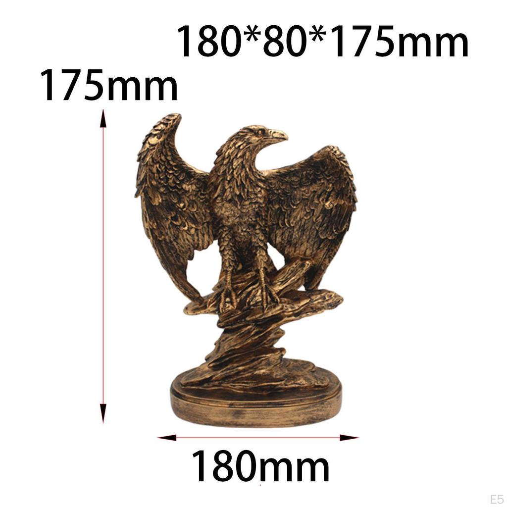 Eagle Figurine Animal Sculpture Artwork Bird Statue Resin Home Decor for Dining Room Office