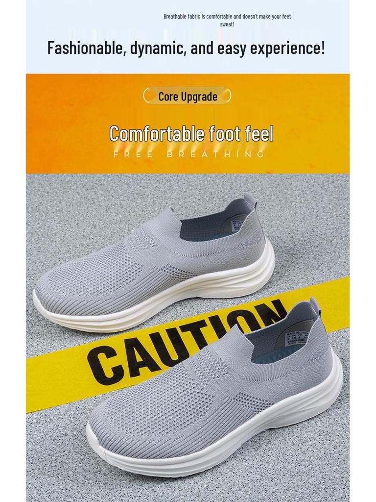 Herren Vielseitige Mode Mesh Slip-On Sportschuhe 2025 - Atmungsaktiv, Geruchsfrei Freizeitfußbekleidung