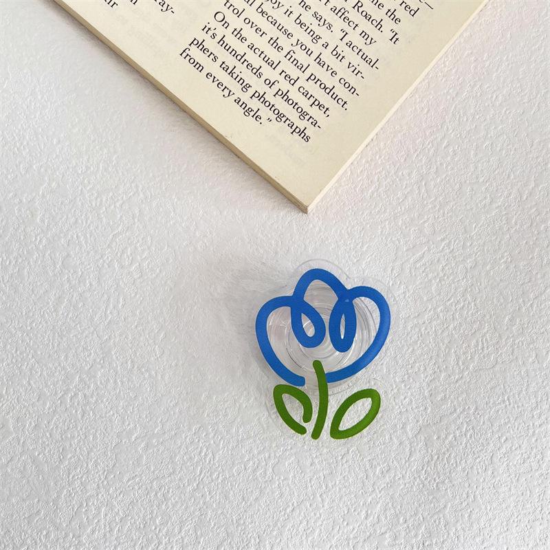 Transparent Tulip-Design Acrylic Phone Stand | Retractable & Foldable