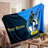 Bristol Rovers Personalized Fleece Blanket With Football Logo, Custom Name Text Soft Warm Home Throw Blanket