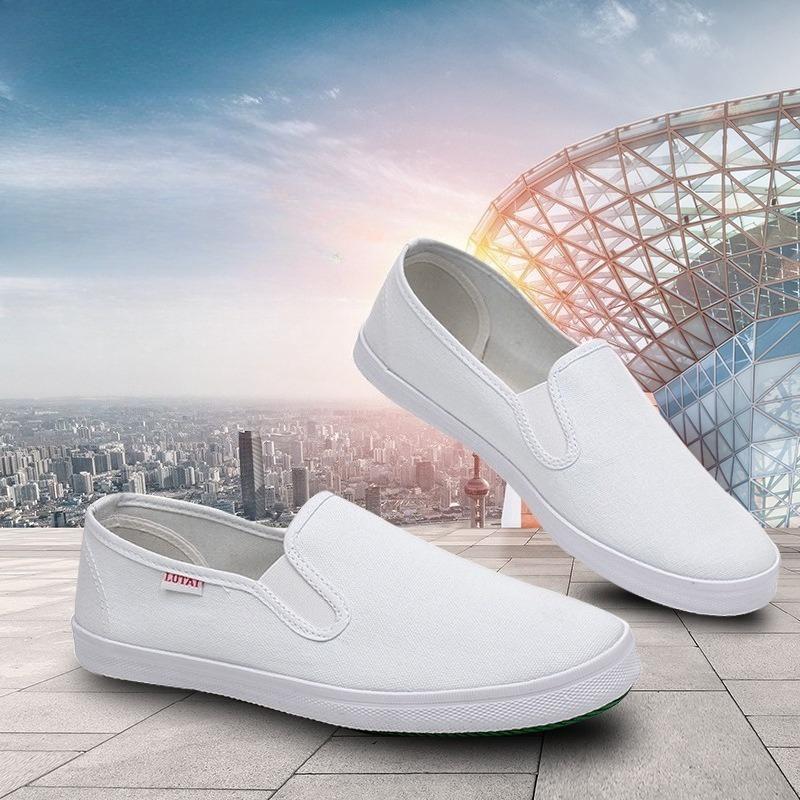 Unisex Sneakers Zapatillas Deportivas Hombre Cotton Canvas Breathable Casual Shoes Pure White Canvas Shoe Slip-on Shoes