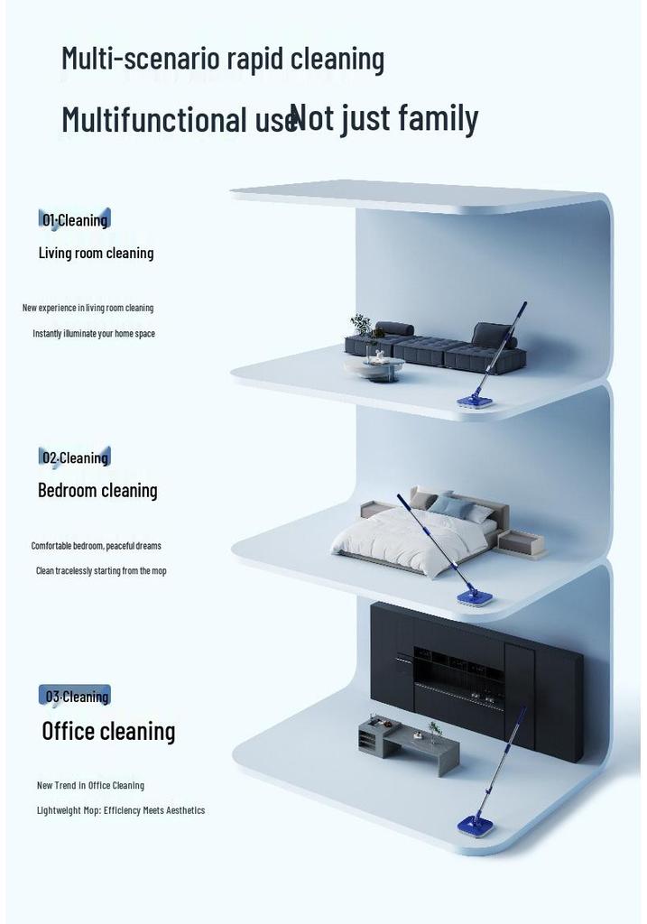 Lazy Mop: Rotating, Net-Free, No-Hand-Wash Mop for Effortless Wet & Dry Cleaning