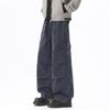 American retro men's and women's overalls loose big pocket drawstring straight pants washed tide brand wide-leg pants casual trousers