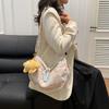 Stylish and Versatile, Simple and Small, Fresh, Thousand Bird Grid, Large-capacity Literary Women's One-shoulder Crossbody Dumpling Bag