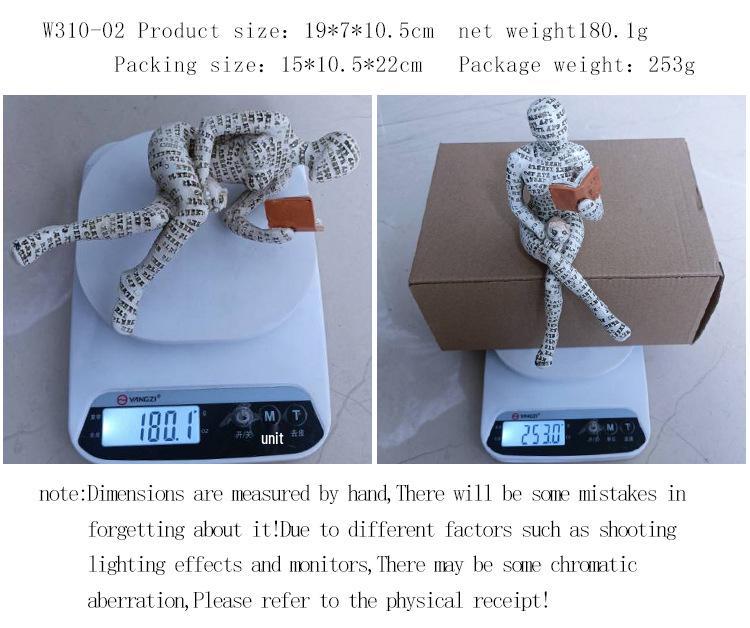 New Cross-Border Living Room Decor: Woman Reading Paper Pulp Resin Ornament