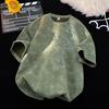 Men's Tie Dye Bamboo Print Short Sleeve T-Shirt - Oversized Casual Streetwear Chinese Style Tee
