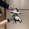 Handmade~ Platform Sole White Shoes Women's New Black and White Sports Panda Board Shoes