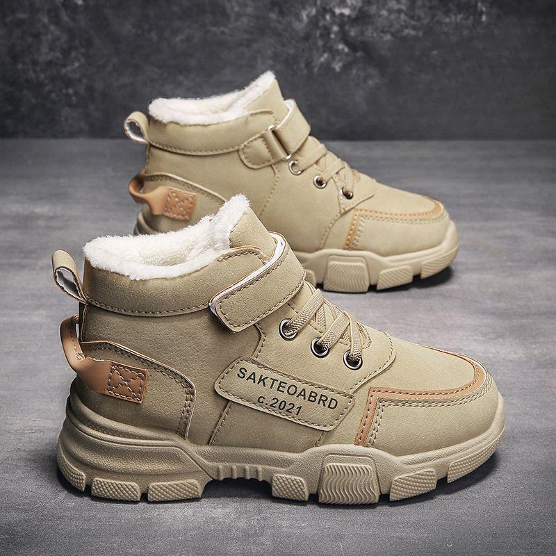 

Зимние детские ботинки для мальчиков, теплые зимние ботинки, нескользящие уличные ботинки, студенческая обувь, обувь для походов 39 верблюд