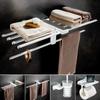 Brushed Gold Bathroom Accessories Towel Rack,Paper Holder Toilet Brush Holder,Towel Ranger,Hooks Brass  Bath Hardware