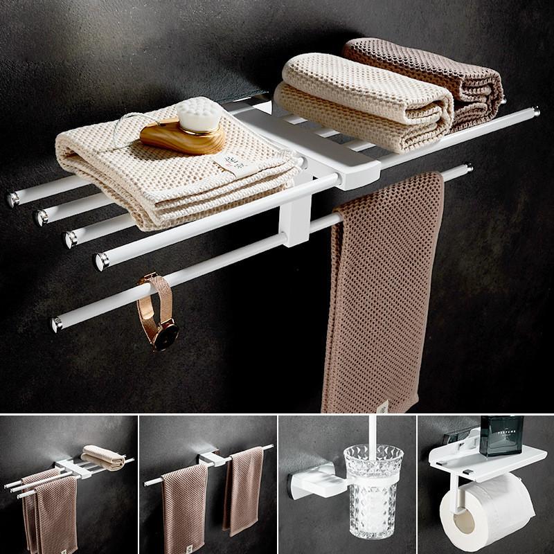 Brushed Gold Bathroom Accessories Towel Rack,Paper Holder Toilet Brush Holder,Towel Ranger,Hooks Brass  Bath Hardware
