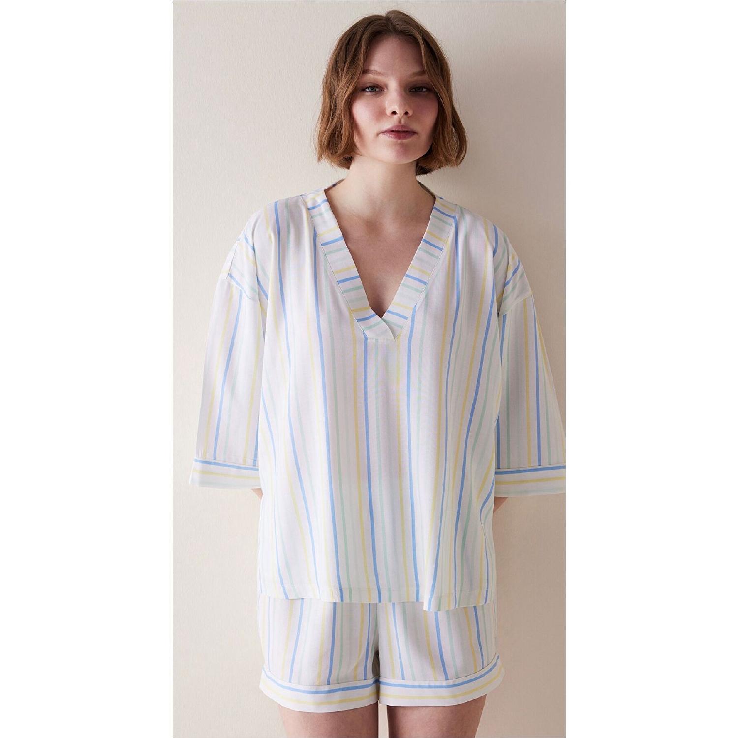 

Colored Stripes Multicolored Shorts Pajama Set S чистий