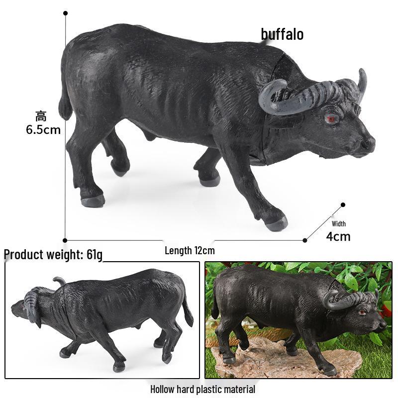 Children's Farm Animal Models: Cow, Pig, Rooster, Donkey, Duck, Cat, Sheep - Plastic Toy Set