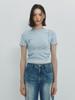 Minderly Cut Out Layered Top - Sky Blue