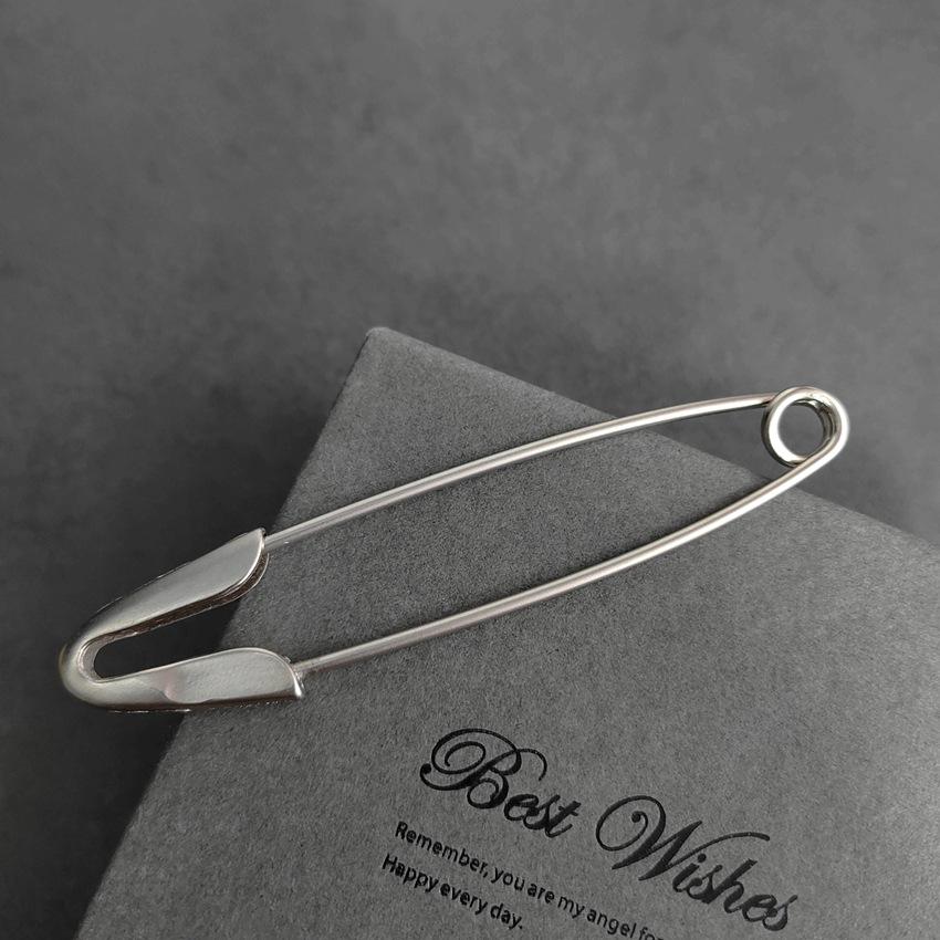 

K1 Korean Large Safety Pin Matte Frosted Scarf Buckle Collar Pin Outerwear Cardigan Knit Trendy Brand Shoe Accessories
