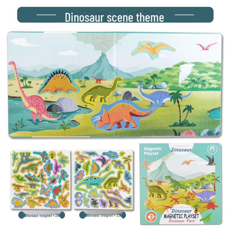 Children's Educational Magnetic Animal & Dinosaur Scene Puzzle Toy