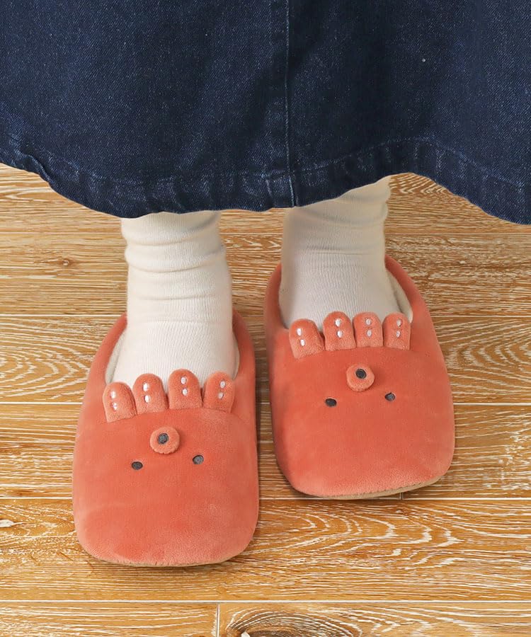 Bleu Bleuet Ocean Creature Size M Octopus Design Women's Slippers, (23.0-24.5cm),