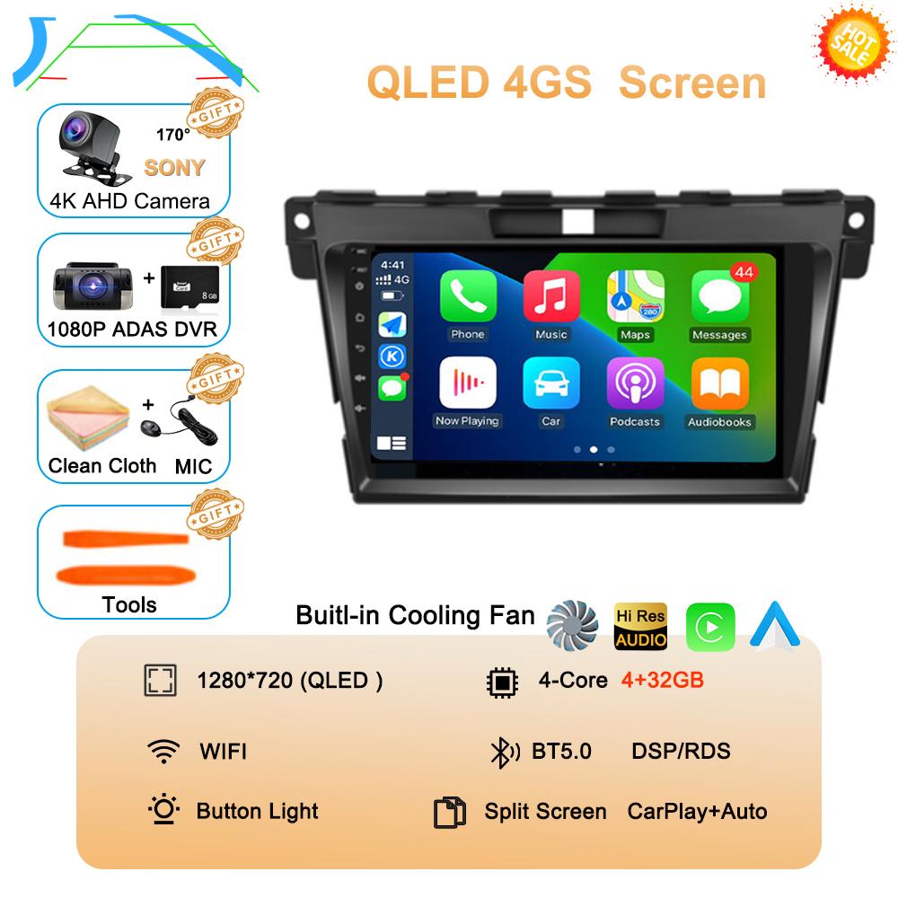 Android 14 DSP Car 2DIN GPS Navigation Radio Multimedia Video Player QLED For MAZDA CX-7 Cx7 Cx 7 2007 2008 2009 2010 2011-2014