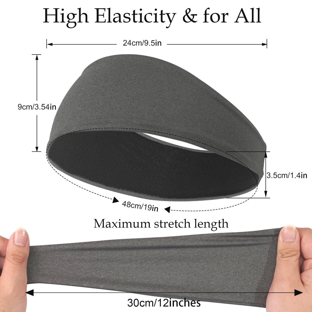 Sweatband for Men Women Elastic Sport Hairbands Head Band Yoga Headbands Headwear Headwrap Sport Workout Hair Accessories