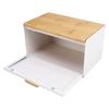 Wooden Bread Box Natural Vintage Heavy Duty Large Capacity Bread Storage Bin for Kitchen Countertop White