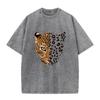 Vintage Purple Leopard Graphic T Shirt Animal Print Acid Wash Oversized Tee