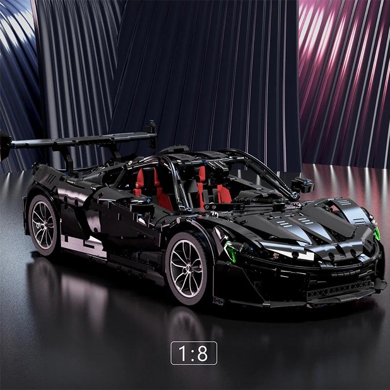 Black McLarens Hypercar Building Blocks Sport Car Construction Bricks Vehicle Toy Gift for Adult