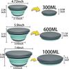 3 PCS/Set Camping Bowl Foldable Silicone Collapsible Bowl Lunch Box Salad Bowl Lid Expandable Food Storage Container Bento Box