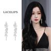 Silver needle flash zircon earrings, women's exquisite temperament stud earrings, spring and summer earrings.