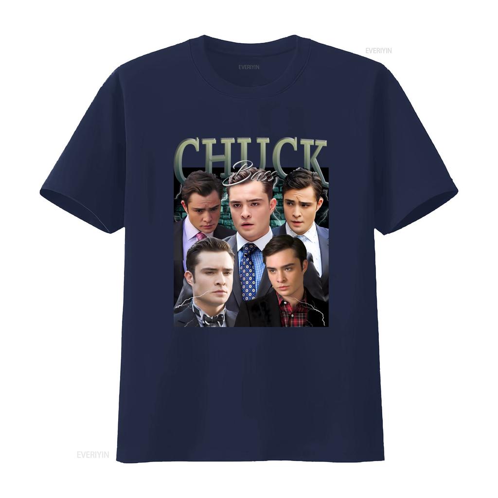 T-shirt Retro Bootleg Chuck Bass per Donna e Uomo vintage Lavata moda Top Unisex Per l'Uso Quotidiano Traspirante Versatile