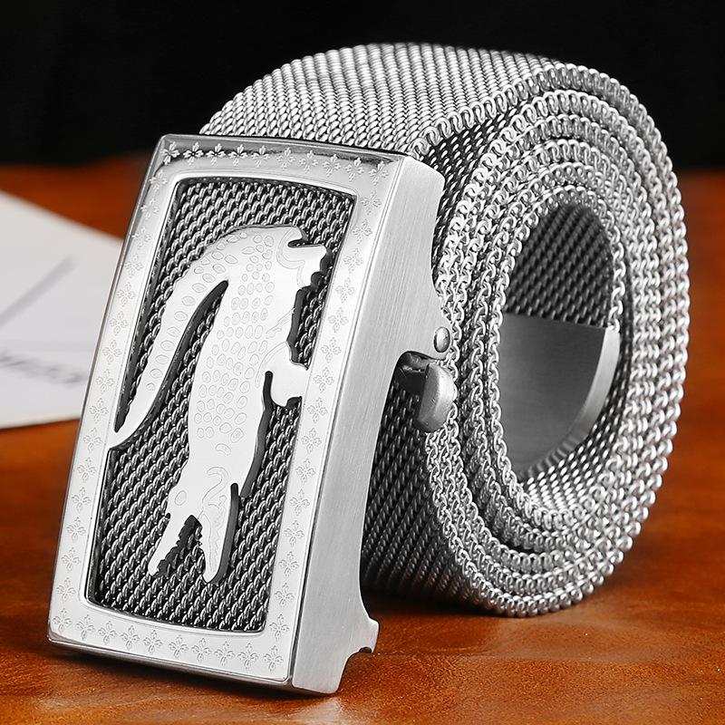 Inside 304 stainless steel belt buckle head Men's belt buckle Outdoor Full metal belt chain Trendy men's leisure