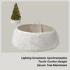 White Tree Skirt Christmas Tree Collar Farmhouse Style Artificial Tree Stand Base Cover for Christmas/New Year Decorations
