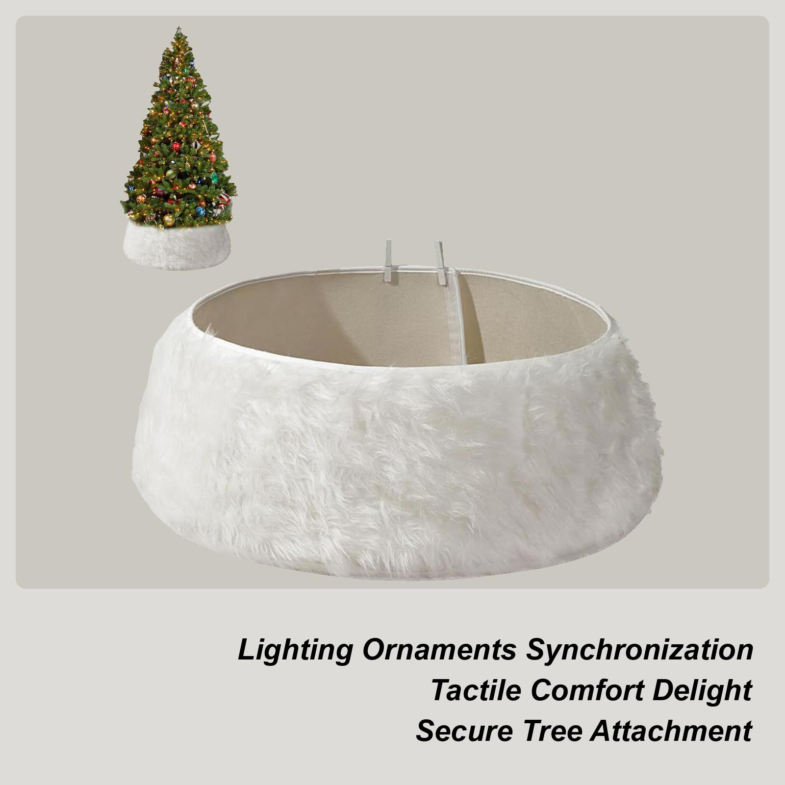 

White Tree Skirt Christmas Tree Collar Farmhouse Style Artificial Tree Stand Base Cover for Christmas/New Year Decorations China Mainland