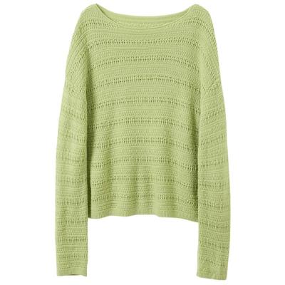Sancai Textured Loose Round Neck Knit Sweater