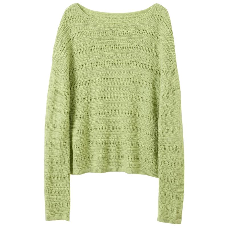 Sancai Textured Loose Round Neck Knit Sweater M