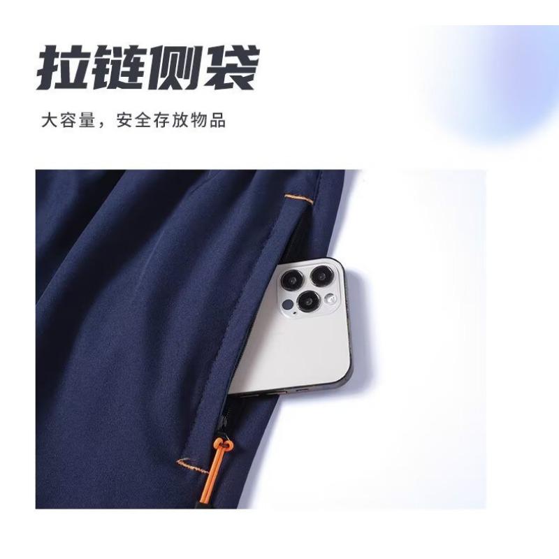 Spring Men's Casual Sports 5 Point Shorts With Zip Pockets Running Shorts