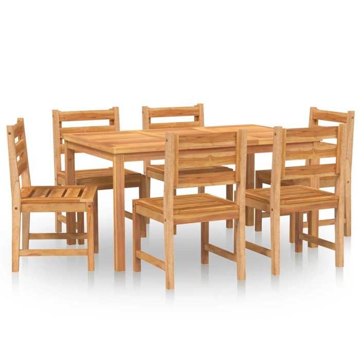 VidaXL Ensemble à manger de jardin 7 pcs Bois de teck solide, meubles de jardin, meubles d'extérieur, table et chaise de 3157186