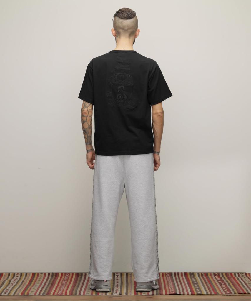 Schott Henley T-Shirt "Crest Dragon Embroidery" / Embroidered Henley T-Shirt "Crest Dragon" / 782-4134005 Men's Small 010 Black