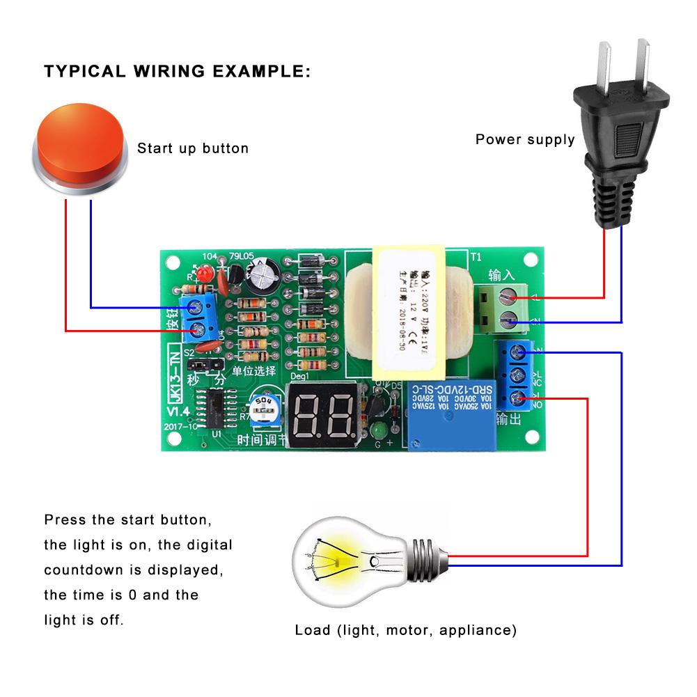 Delay Relay Module High Accuracy Timer Switch Electrical Supplies JK13 TN DC 220V 50 60Hz