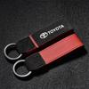 Suede Leather Car Vintage Keychain Zinc Alloy Key Ring For Toyota Hilux Aygo Yaris Ractis Corolla Camry CHR Auris Tacoma Cruiser