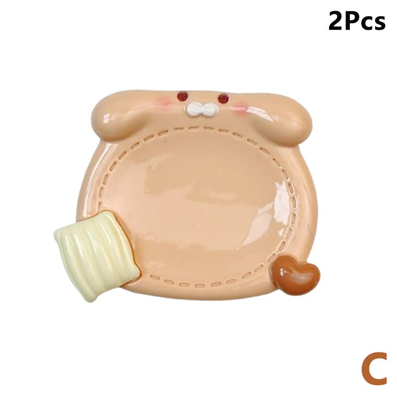 2Pcs Cute Resin Paint Palette Nail Art Palette Nail Art Display Stand Mini Portable Tone Nail Tools Art Supplies Decorative