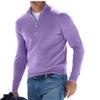 2023 Autumn Men's Long Sleeve V-Neck Wool Plush Polo Shirt