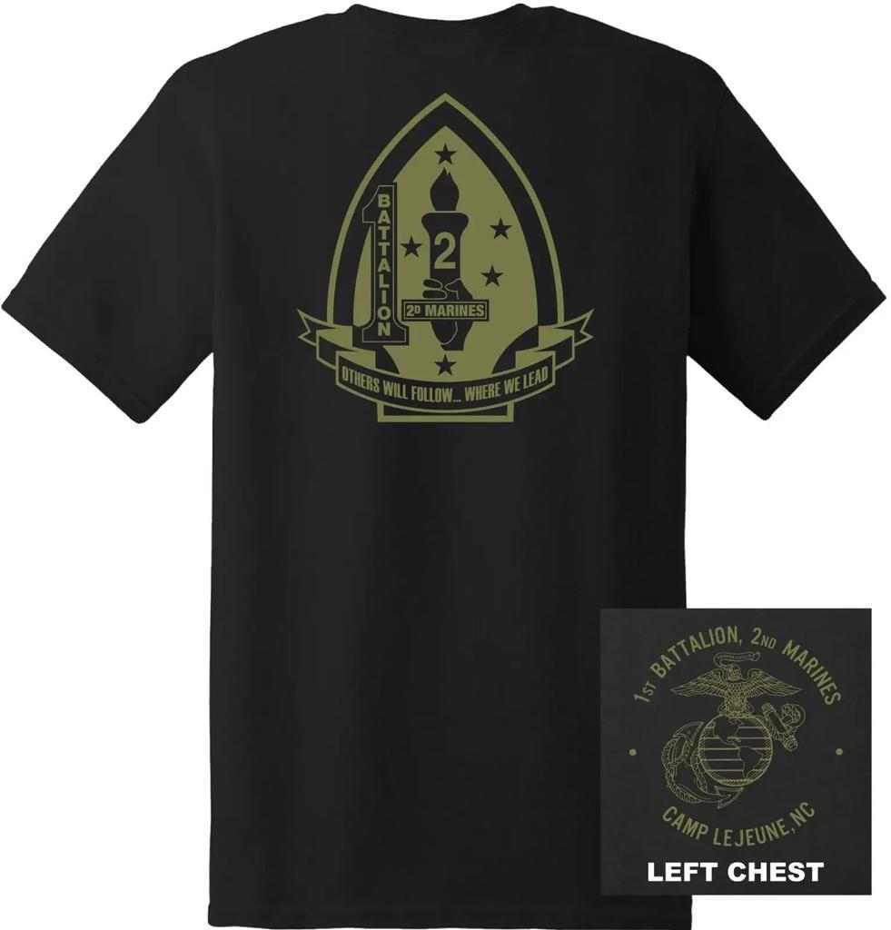 US Marine Corps 1st Battalion 2nd Marines Regiment TShirt 100 Cotton ONeck Short Sleeve Summer Casual Mens Tshirt