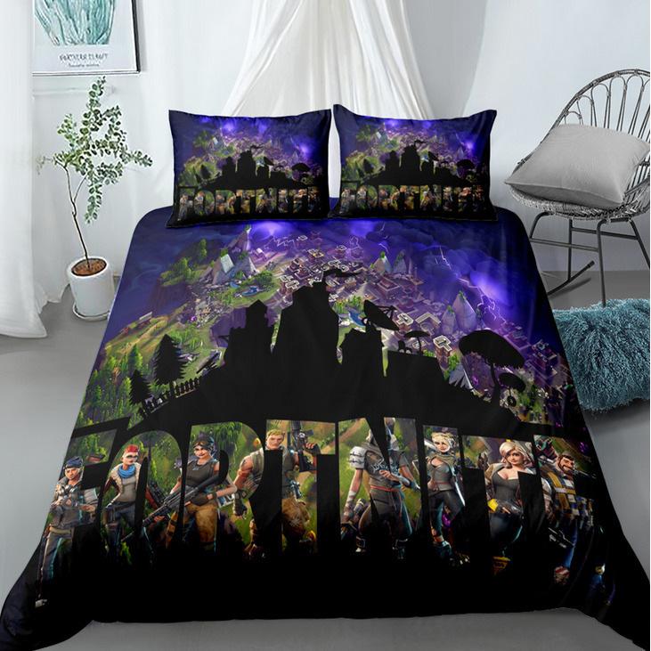 Cute Printed Quilt Cover Pillowcase Three-Piece Set Can Be Made Into Four-Piece 3D Digital Printing
