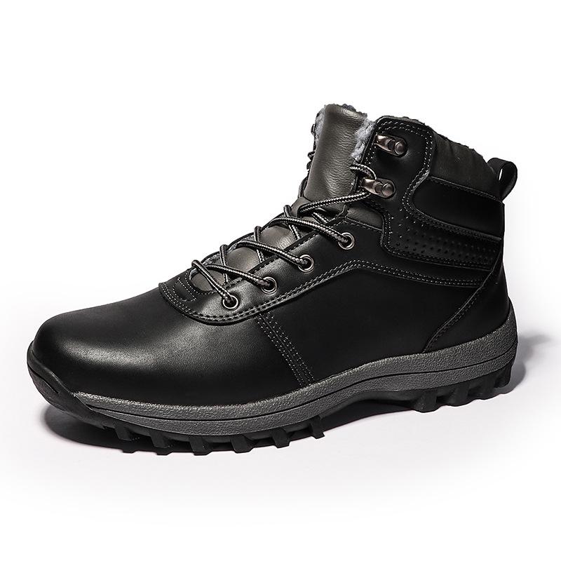 Men's Martin Boots: Autumn/Winter Korean Punk Trend Shoes, Plus Velvet, Thickened Cotton, Snow Boots, Workwear.