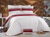 Colors Quilted Double Bedcover 4pcs, Coverlet 250x260, Pillowcase 50x70, Micro Cotton, Cream Burgundy