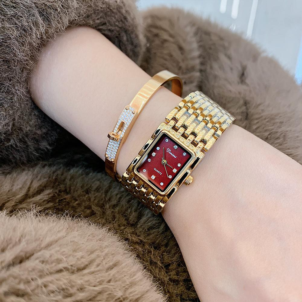 Bracelet Type Square Dial Watch Women'S High Sense Medium And Ancient Style Light Luxury Niche Temperament