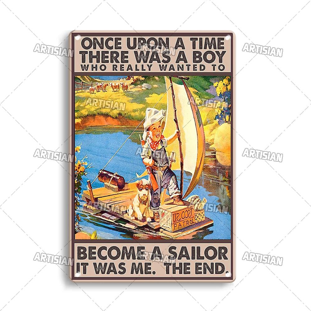 Handwerker Job Vintage Metallposter Matrose Metallschild Segeln Rostige Dekorative Blechplakette Wanddeko Garage Bar Pub Club Küche