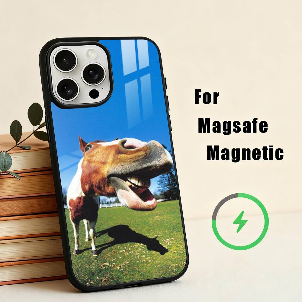 Funny Art Horse Animal   Phone Case For iPhone17,16,15,14,13,12,11 Plus,Pro Max Magnetic For Magsafe Wireless Charging