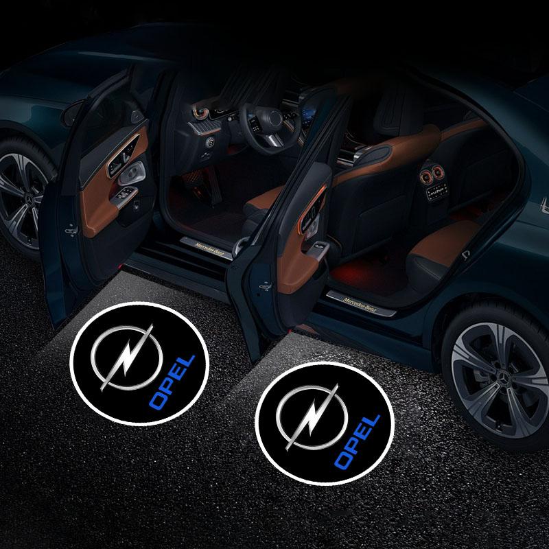 2pcs Led Car Door logo Welcome Light For Opel Corsa Insignia Vectra Zafira Meriva Mokka Grandland Vivaro Karl Rocks-e Astra New Energy
