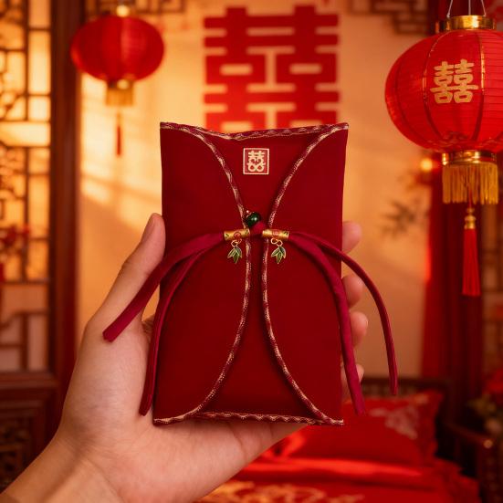 Chinese Red Envelopes for Wedding Large Traditional Red Pocket Lucky Money Hong Bao for Newlyweds Bride Groom